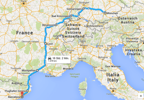 Von München nach Barcelona