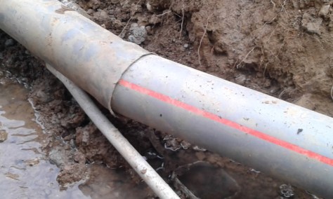 tubo con angulo improvisado